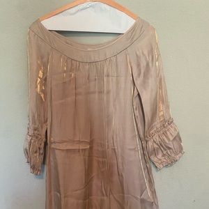 Beautiful gold shimmer midi dress